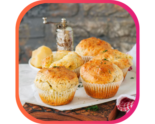 MUFFINS AU FROMAGE ET BACON FUMÉ